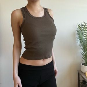 Brandy Melville Brown Lace Tank